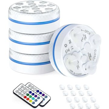 Lumière LED submersible ER-SIICE, projecteur sous-marin multicolore étanche pour piscine avec télécommande