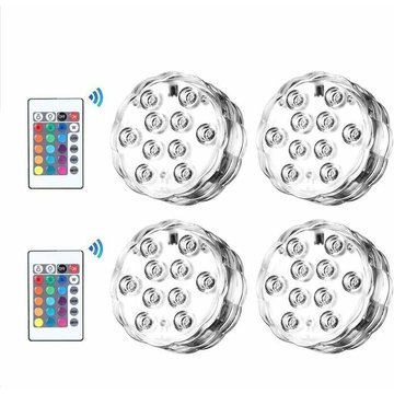 Lumière led submersible étanche rvb Multicolore led Lumières avec télécommande IP68 Éclairage Lumières sous-marines pour Aquarium Baignoire Piscine