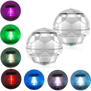 Lumière Piscine Solaire, Lumière led Submersible Étanche 7 Couleurs Changement Boule Lampe Solaire pour Bassin Jardin Piscine Etang Plein Air