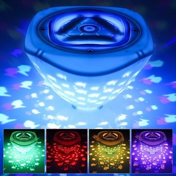 Qersta - jardin piscine Lumières de Piscine, Lumière de Baignoire Sous-Marine avec Projection de Poisson, Lumières de Piscine à Led Flottantes avec 6
