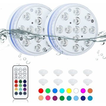 Lling - LumièRes Led Submersible , LumièRes Led De Piscine éTanches Avec TéLéCommande (Rf),16 Couleurs, LumièRes Led rgb Pour Aquarium,Piscine Et