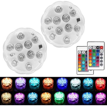 Lumières LED submersibles SONIATKIA avec télécommande, 16 couleurs changeantes, lumières à thé LED imperméables à l'eau, lampe de piscine