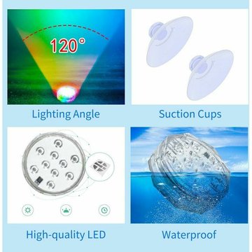 Lumières led Submersibles avec Télécommandes rvb 15 Couleurs Étanche Lumières de Bassin Lumières Sous-Marines pour Piscine Hot Tub Party Vase Fish