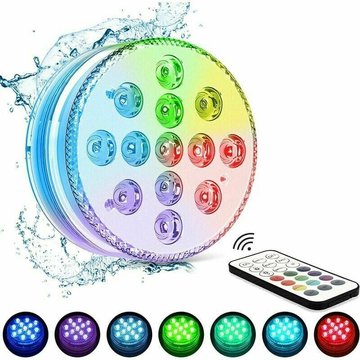 Lumières LED Submersibles TUMALAGIA GolWof 13-LED Lampe LED Submersible 16 RGB Couleurs Submersible à LED IP68 Étanche Lumières LED avec Télécommande pour Piscine