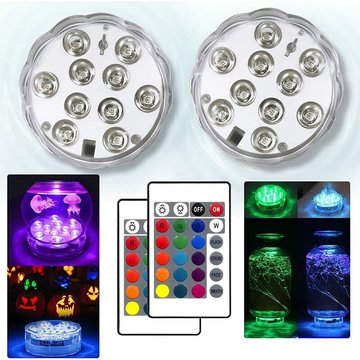 CADEAUX - Lumières LED submersibles pour piscine, lumières LED submersibles RVB avec télécommande étanche pour fontaines, jardins, seaux, bateaux, fantômes