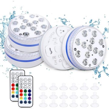 CADEAUX - Lumières LED submersibles étanches IP68, lumières de piscine sous-marines avec télécommande RF 13 perles lumineuses 16 couleurs RVB, avec piscine