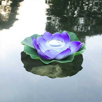 Mertet - Lychee Lanterne Solaire Lotus pour Extérieur,Lumières de Piscine Flottantes Lumières Solaires led rgb Fleur de Lotus Lampe Flottante étanche