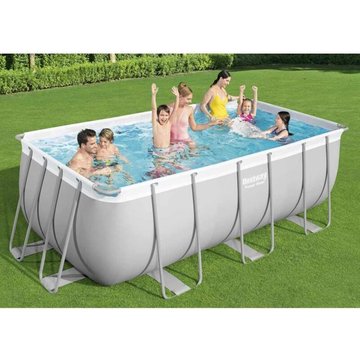 Bestway - Ensemble de piscine en acier rectangulaire