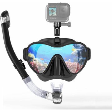 Masque de plongée Lunettes de plongée professionnelles réglables Anti-buée et étanche Vue panoramique hd pour sports nautiques Natation Ensemble de
