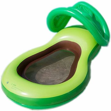 Matelas de piscine gonflable à l'eau pour chaise longue en avocat, adapté aux piscines, jardins et autres lieux 12080cm avec auvent