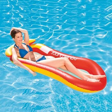 Matelas d'eau Flottant, Lounge Filet Matelas Gonflable Jouets de Piscine pour Adultes Enfants Plage Extérieur Lounger Lit à Eau Gonflable pour