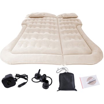 Matelas gonflable de voyage pour voiture, lit à Air, pour suv, avec deux oreillers, pour voyage, Camping, sortie en famille,Beige,GERMANY