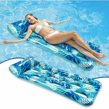 Matelas Gonflable Piscine LEISEI, Fauteuil Gonflable de Piscine avec Appui-tête, Matelas Flottant de Piscine