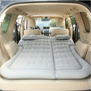 Matelas gonflable pour coffre de voiture, SUV, lit gonflable pour siège arrière, protection de tête, tour floqué,Grey