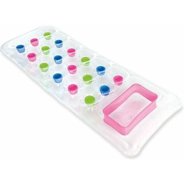 TUMALAGIA - Matelas gonflable transparent à poches pour piscine 188cmx72cm