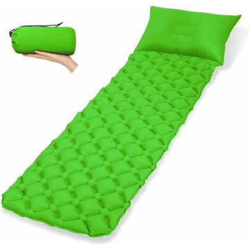 Matelas Gonflable Ultra-léger TUMALAGIA avec oreillers, nattes de plage imperméables pour piscine et activités de plein air 185x56.5cm (vert)
