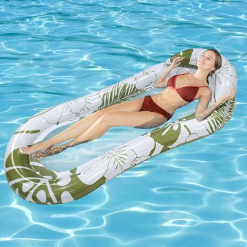 Matelas hamac flottant AYYQH avec filet, matelas à eau pour piscine, lit à eau gonflable simple, matelas avec filet, lit de bronzage gonflable pour piscine.