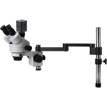 DMTOOL - Microscope trinoculaire à Zoom stéréo pour piscine, grossissement 7X-90X 24MP, avec double bras