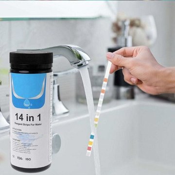 Bandelette d'analyse de l'eau potable 14 en 1 Seenlin : mise à niveau, test de qualité de l'eau de piscine et de l'eau du robinet, test de dureté simple et rapide