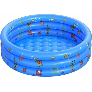MSBD Pataugeoire Ronde pour Enfants Piscine Gonflable pour Enfants en PVC Piscine Hors Sol à Thème Océanique pour Le Jardin pour Enfants Adultes et
