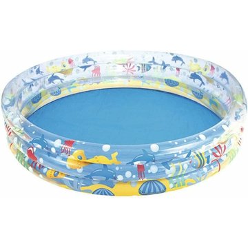 MSBD Piscine gonflable portable ronde 3 anneaux piscine pour enfants, piscine de loisirs pliable