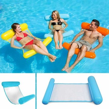 Hamac Flottant Multi-Usage WAHAISON 4-en-1 pour Piscine, Flotteur Gonflable, Hamac d'eau Pliable et Inclinable