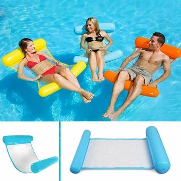 Hamac Flottant Multi-Usage WAHAISON, Piscine Flotteur Gonflable 4-en-1 Inclinable, Hamac d'eau Pliable Flottant