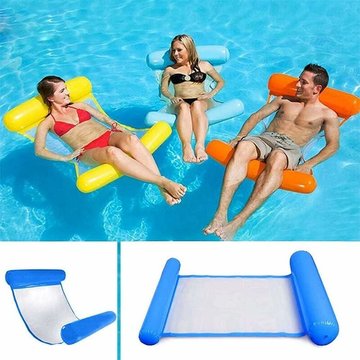 Hamac Flottant Multi-Usage WAHAISON 4-en-1, Flotteur Gonflable Piscine, Inclinable, Hamac d'Eau Pliable