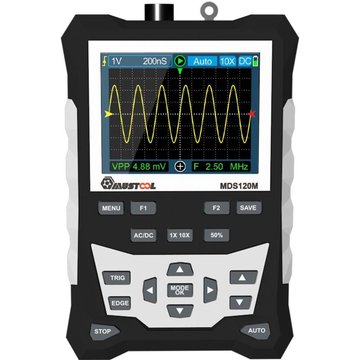 DMTOOL - Oscilloscope numérique professionnel pour piscine 120 MHz bande passante analogique 500 MS/s taux d'échantillonnage 320x240 écran LCD