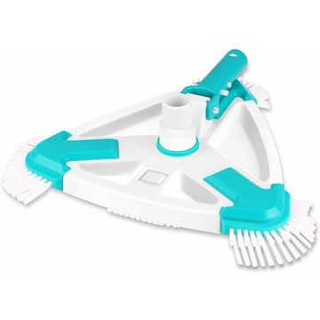 Nettoyeur de Piscine Rotatif Manuel Triangulaire KINARITO, Tête de Brosse pour Nettoyer les Murs, Carrelage et Sols de Piscine sans Effort