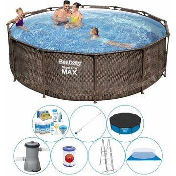 Offre combinée de piscine Bestway Steel Pro MAX Rotan - 366x100 cm - MAINTENANT plus abordable