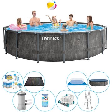 Offre combinée d'Intex Piscine Prism Frame Greywood Ronde 457x122 cm - Prix compétitif, livraison rapide!