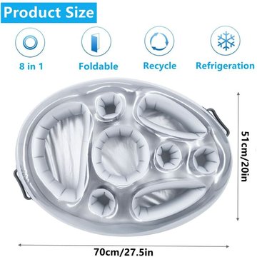 Gonflables Porte-Boissons et Collations KINARITO, Plateau Flottant pour Matelas, Porte-gobelet Gonflable, Support Gonflable de Boisson pour Piscine