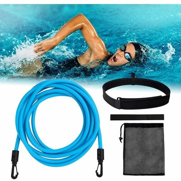 Outillage Résistance Elastique de Nage, 4M Réglable Elastique de Nage Piscine, Entraînement Ceinture de Natation, Elastique Natation pour Adultes et