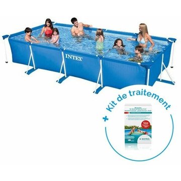 Intex - Pack Piscine tubulaire Metal Frame Junior 4,50 x 2,20 x 0,84 m + Traitement pour piscines < 10 m³