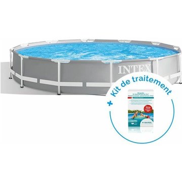 Pack Piscine tubulaire ronde Intex Prism Frame 3,66 x 0,76 m + Traitement pour piscines < 10 m³
