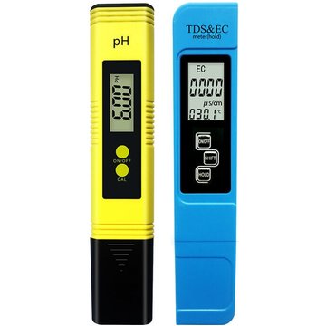Seenlin Testeur de qualité de l'eau pour piscine TDS PH 2 en 1 Set 0-9990 ppm Plage de Mesure 1 ppm Résolution 2% Précision de Lecture (ph-mètre jaune + stylo)