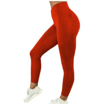 Groupm - Pantalon de yoga pour femme Pantalon de fitness slim sport (rouge l)