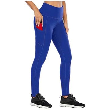 GroupM Pantalon de yoga pour femme Sports Slim Fitness Pants (Bleu S)