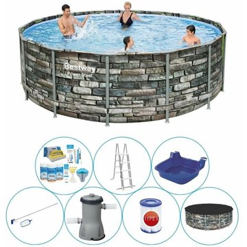 Piscine tout-en-un Bestway Power Steel Ronde 427x122 cm - Prix compétitif, livraison rapide !