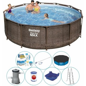 Paquet de piscine tout en 1 - Bestway Steel Pro MAX Rotan - 366x100 cm - Offrir