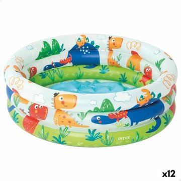 Piscine pataugeoire gonflable pour enfants Intex Dinosaures Anneaux 28 L 33 L 61 x 22 x 61 cm (12 Unités)