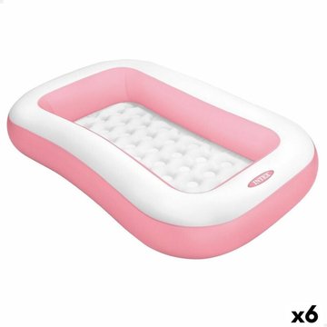Pataugeoire gonflable pour enfants Intex Piscine Île 90 L 167 x 26 x 101 cm Blanc Rose (6 Unités)