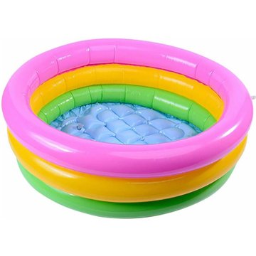 Pataugeoire YOYO pour bébés Piscine Gonflable pour Les Tout-Petits Piscine 3 Boudins Fond Gonflable