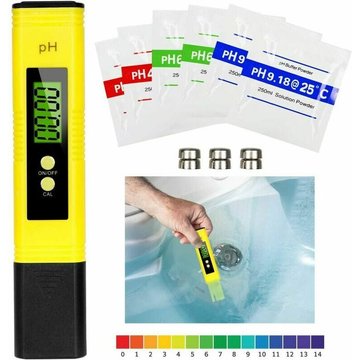 Ph Mètre Numérique WAHAISON, Testeur de qualité de l'eau Digital LCD, Plage de Mesure pour 0-14 Ph, 0,01 Ph Précision, pour l'eau Potable, Aquariums, Piscine