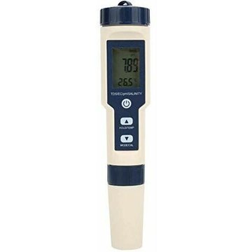 TUMALAGIA pH/Salinité/Température/TDS/EC Mètre, IP67 Portable Multifonctionnel Piscine Eau Potable Aquarium Qualité de l'Eau Détecteur