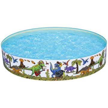 Bestway - Piscine Autoportante pour Enfants Fill n' Fun 244x46 cm Motif de Dinosaures Enfants de plus de 3 Ans Installation Rapide
