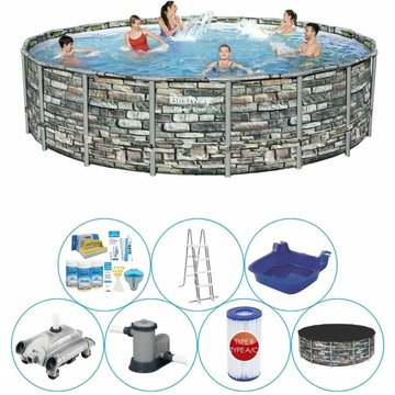 Piscine Bestway Power Steel ronde avec accessoires 549x132 cm - Offre
