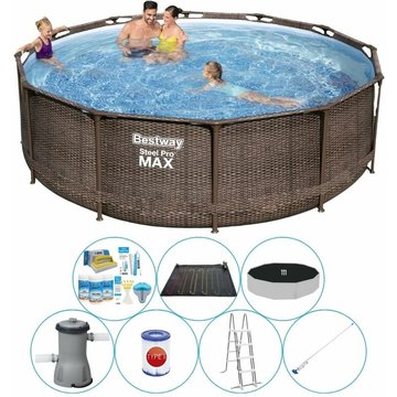 Piscine avec accessoires Bestway Steel Pro MAX Rotan - 366x100 cm - Ronde - Offre