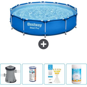 Piscine Bestway Ronde Steel Pro - 305 x 76 cm - Bleue - Comprend des accessoires CB49